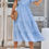 Thumbnail: V Neck Ruffles Tiered Sleeve Smocked Midi Dress