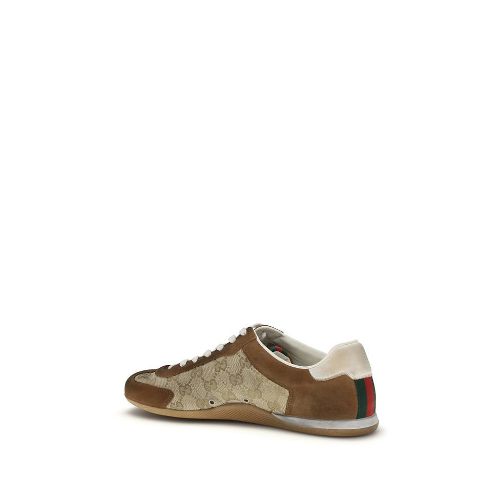 Thumbnail: Gucci Brown Calf Leather Bos Taurus Sneakers