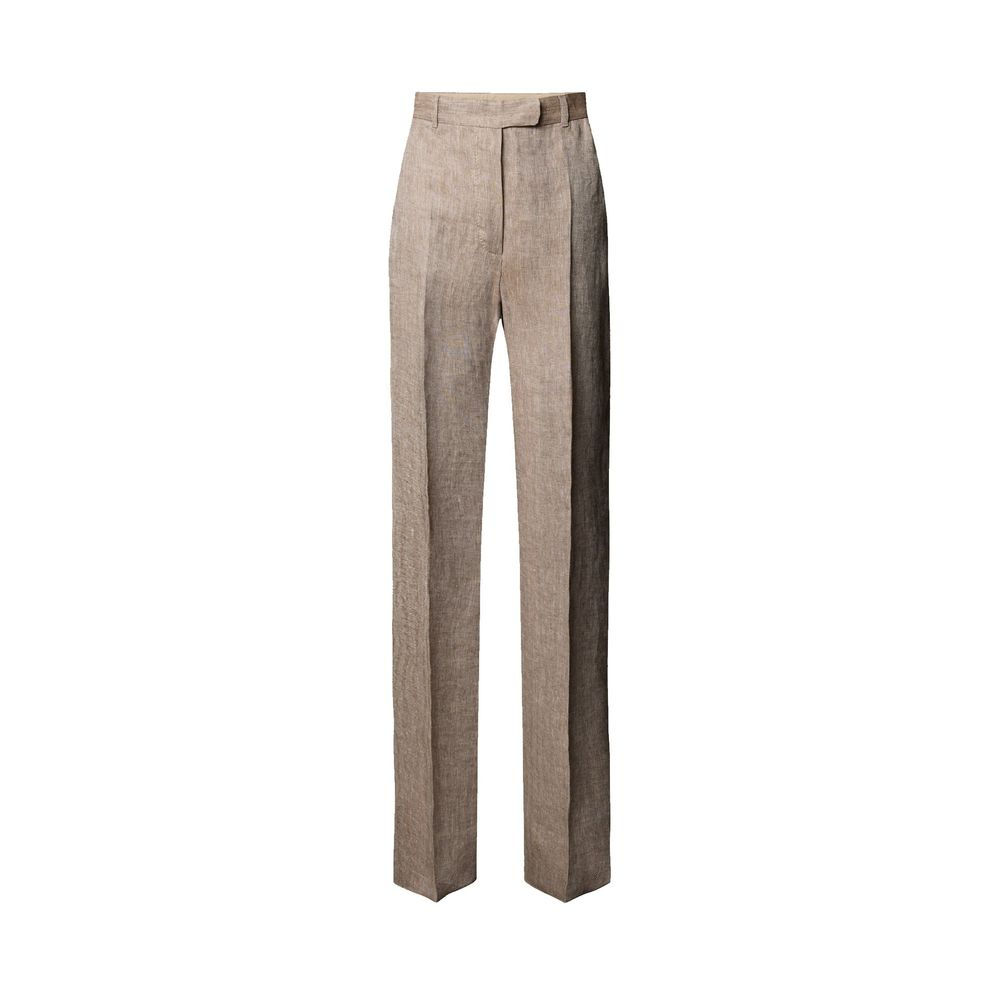 Max Mara Brown Linen Casual Pants