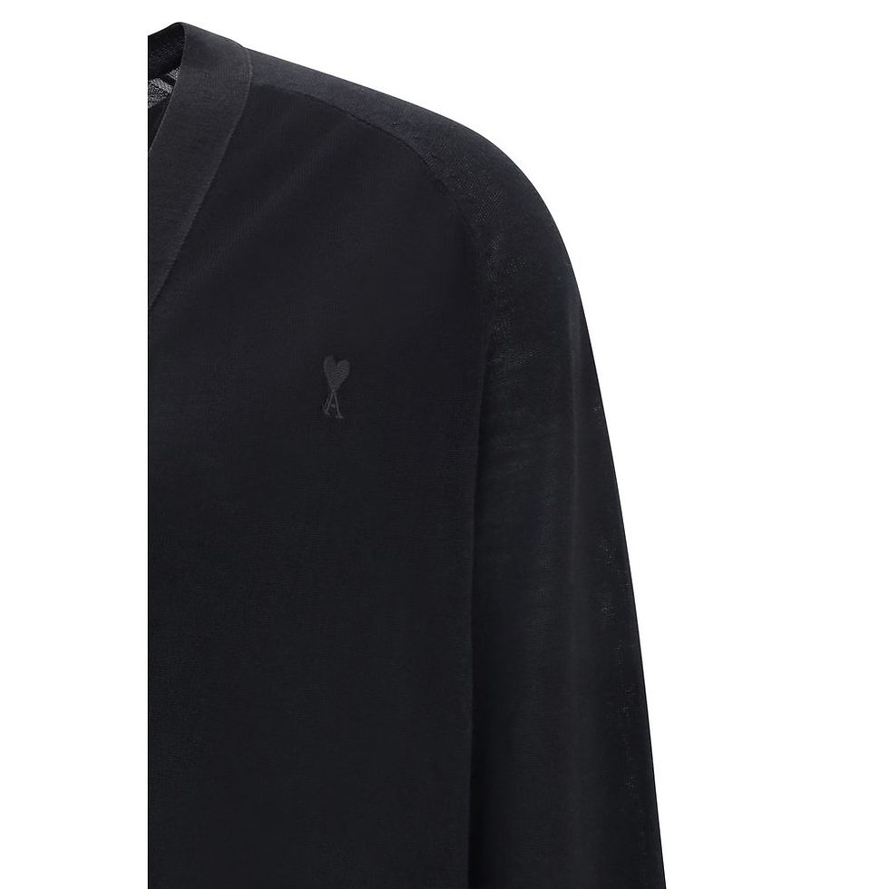 Thumbnail: Ami Paris Black Merino Wool Cardigan