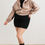 Thumbnail: Plus Satin Zip-up Ruched Long Sleeve Cropped Bomber Jacket
