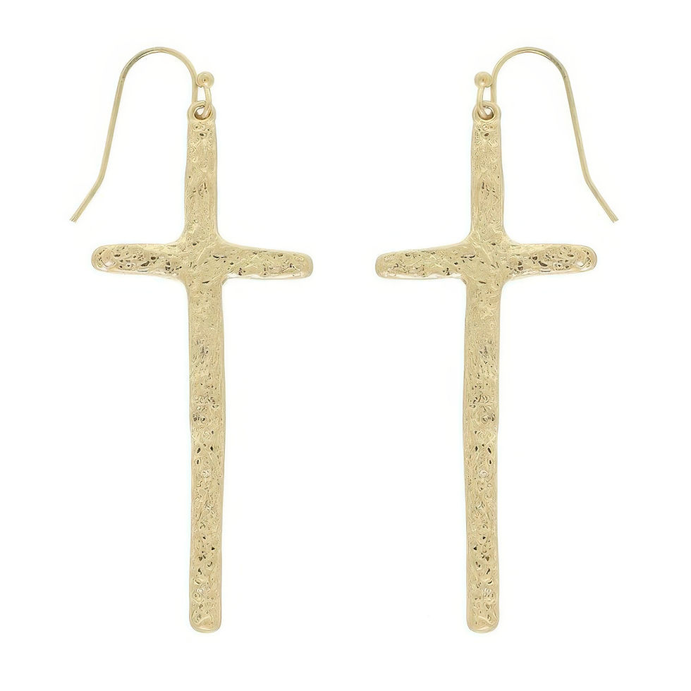 Textured Finish Cross Earrings