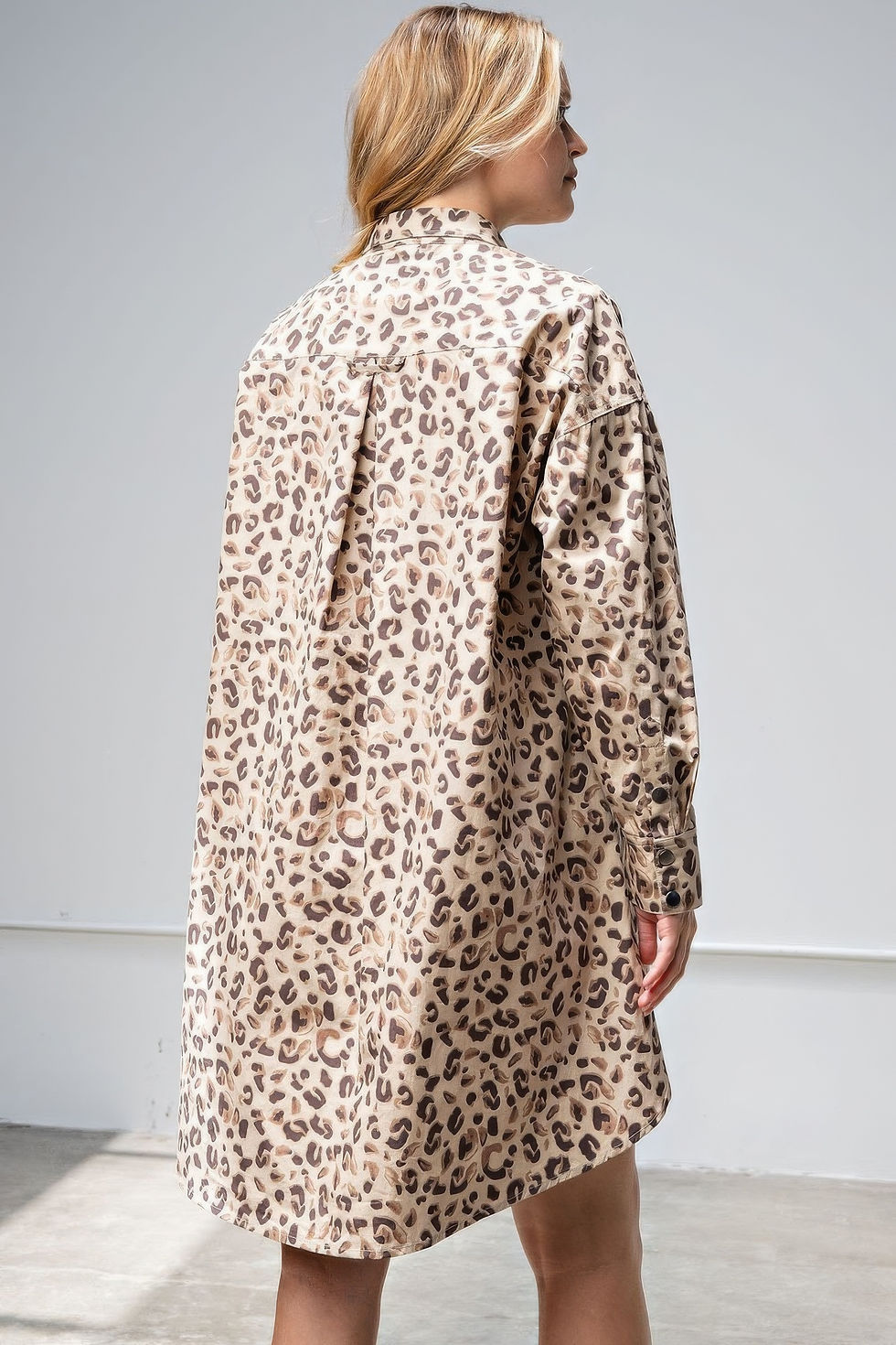 Thumbnail: Leopard/animal Printed Shirt Dress