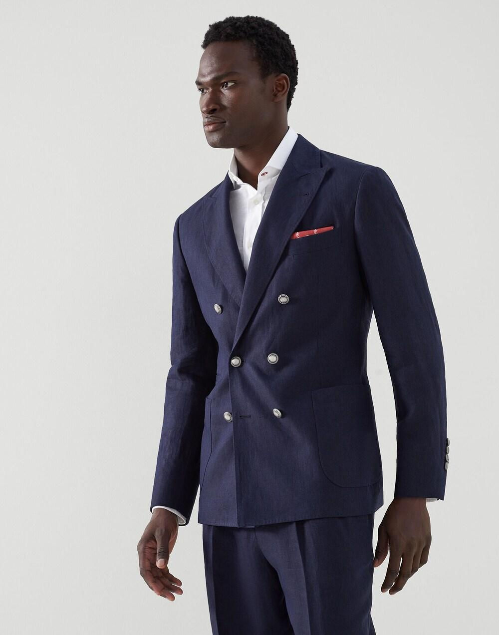 Brunello Cucinelli Blue Linen Clothing