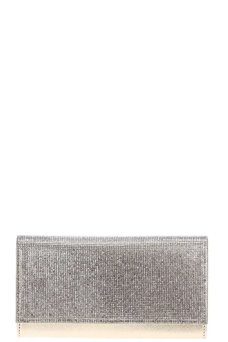 Thumbnail: Stylish Multi Rhinestone Party Clutch With Chain