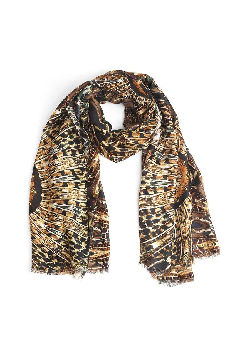 Thumbnail: Fashion Feather Print Skinny Scarf