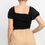 Thumbnail: Back Shirred Ruffled Lace-up Crop Top