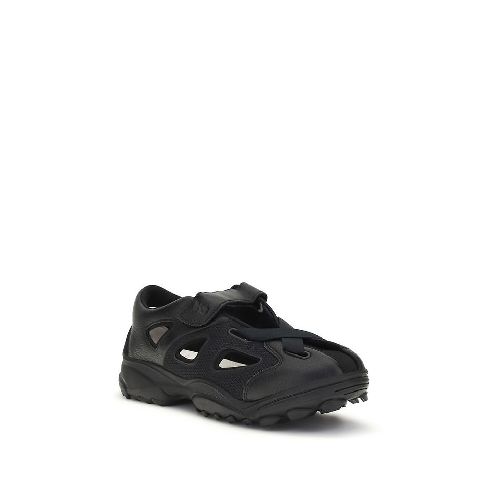 Thumbnail: Y-3 Black Calf Leather Bos Taurus Flat Sandals