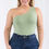 Thumbnail: Plus size one shoulder solid casual bodysuit