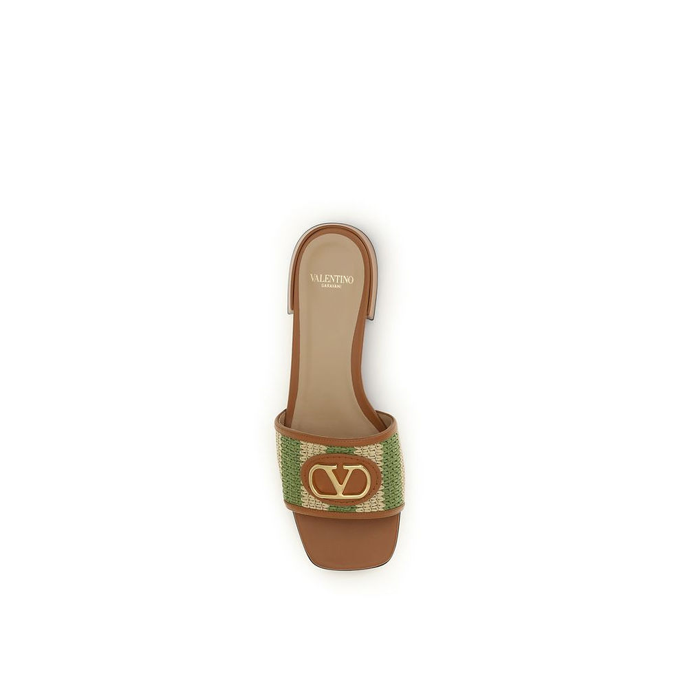 Thumbnail: Valentino Garavani Multicolor Viscose Flat Sandals