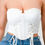 Thumbnail: Luxe sweetheart ruffled drawstring lace bustier top