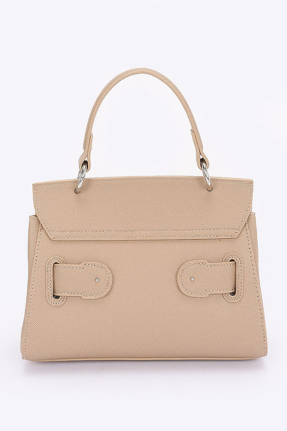 Thumbnail: Faux Leather Top Handle Flap Bag