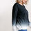 Thumbnail: Ombre Print Long Sleeve Top With Gathered Front Detail And Raw Hem
