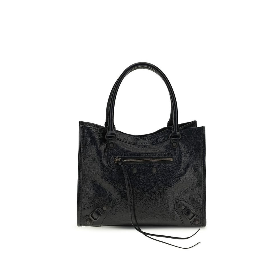 Thumbnail: Balenciaga Black Lamb Ovis Aries Aries Handbag