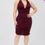 Thumbnail: Plus Plunging Neck Crisscross Back Ruched Bodycon Mini Dress