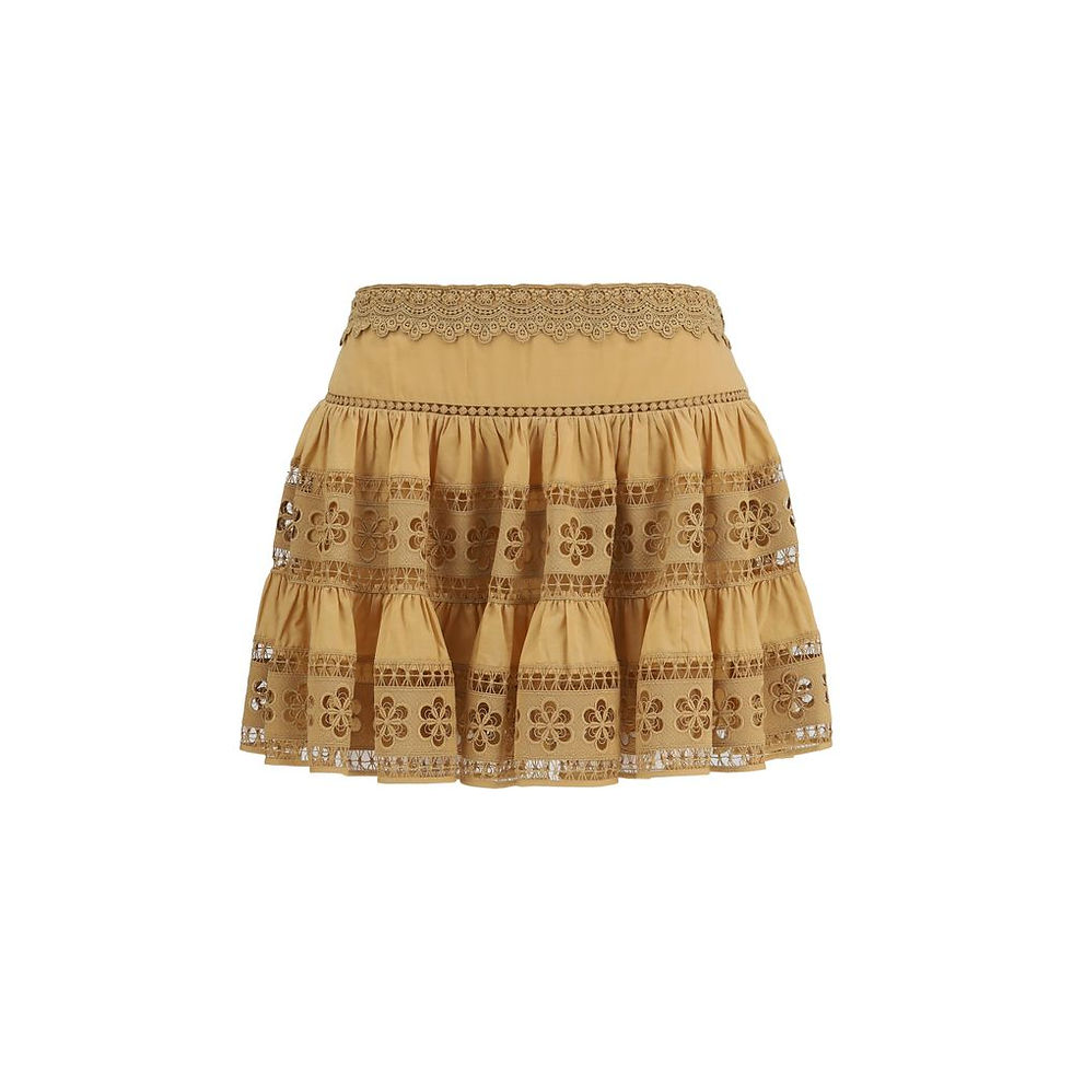 Thumbnail: Charo Ruiz Brown Cotton Mini Skirt
