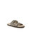 Thumbnail: Brunello Cucinelli Gray Calf Leather Bos Taurus Flat Sandals