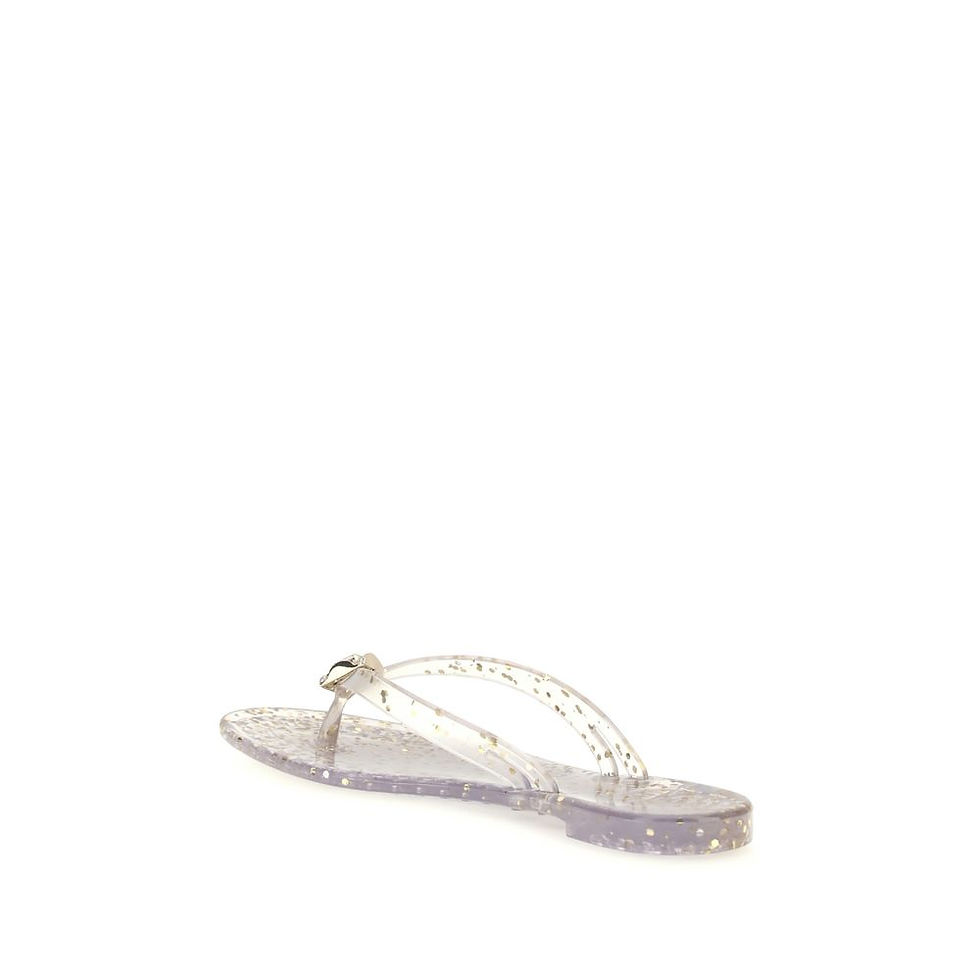 Thumbnail: Casadei Gold Polyurethane Flat Sandals