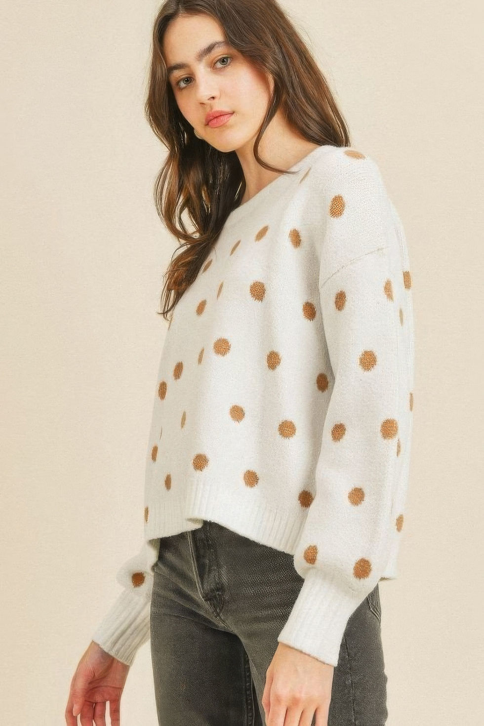 Thumbnail: Polka Dots Long Sleeve Top