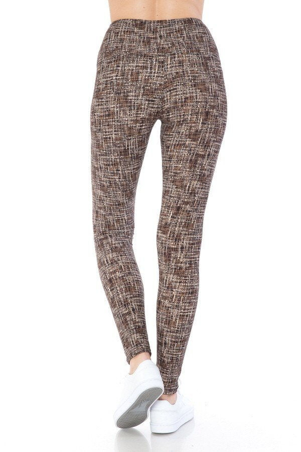 Thumbnail: Yoga Style Banded Lined Multi Printed Knit Legging With High Waist