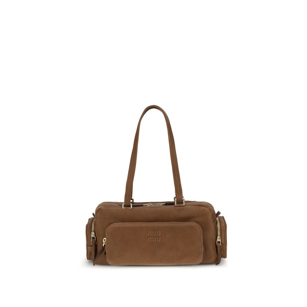 Miu Miu Brown Calf Leather Bos Taurus Shoulder Bag