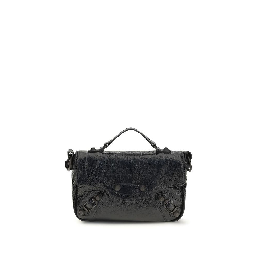 Thumbnail: Balenciaga Black Lamb Ovis Aries Aries Shoulder Bag