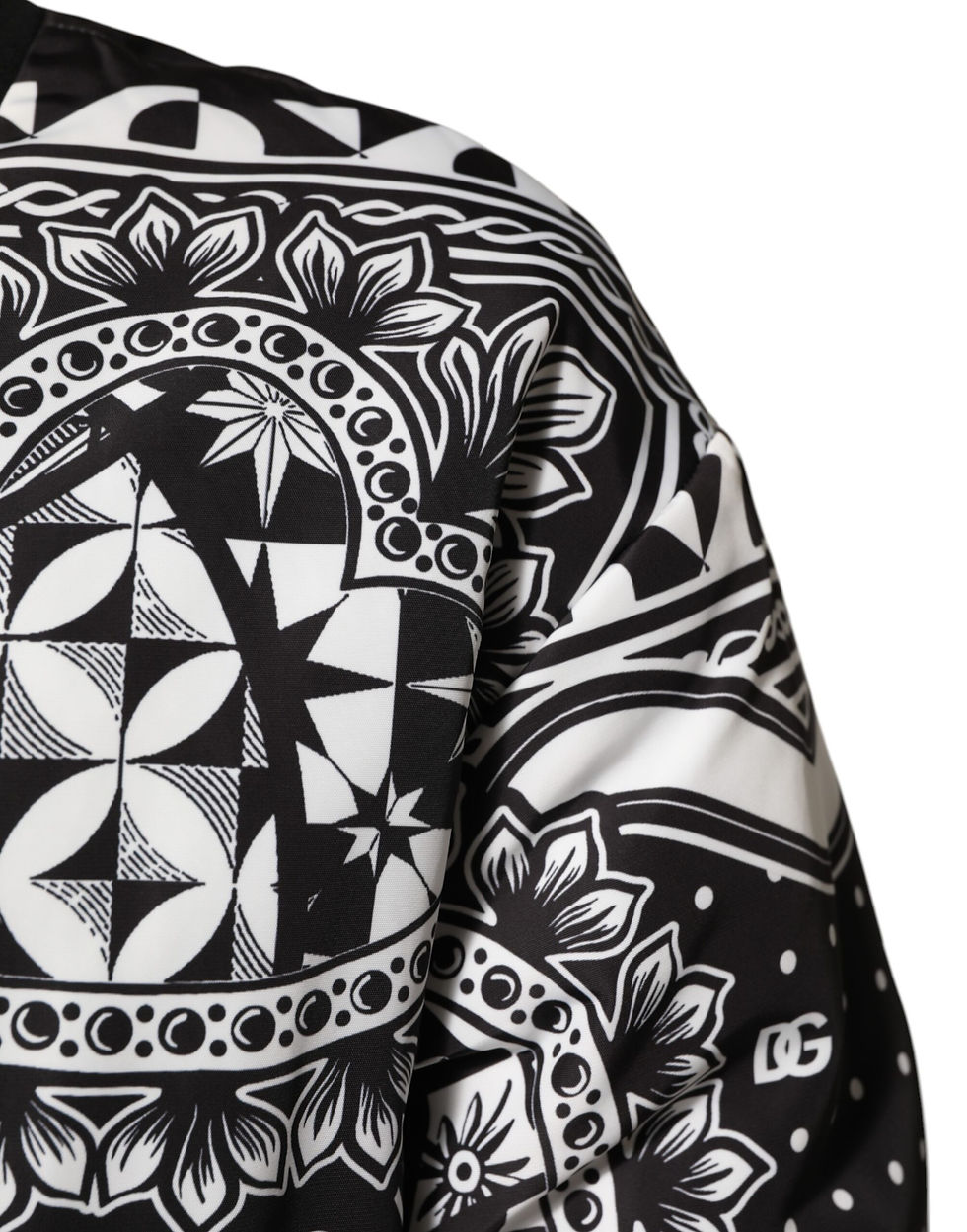 Thumbnail: Dolce & Gabbana Black White Bandana Print Bomber Jacket