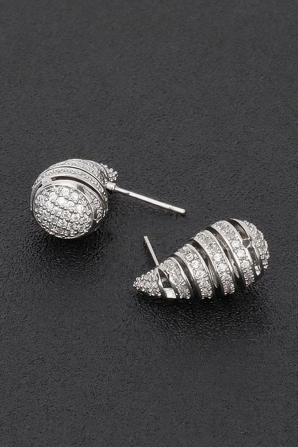 Thumbnail: Rhinestone Metal Tear Drop Earring