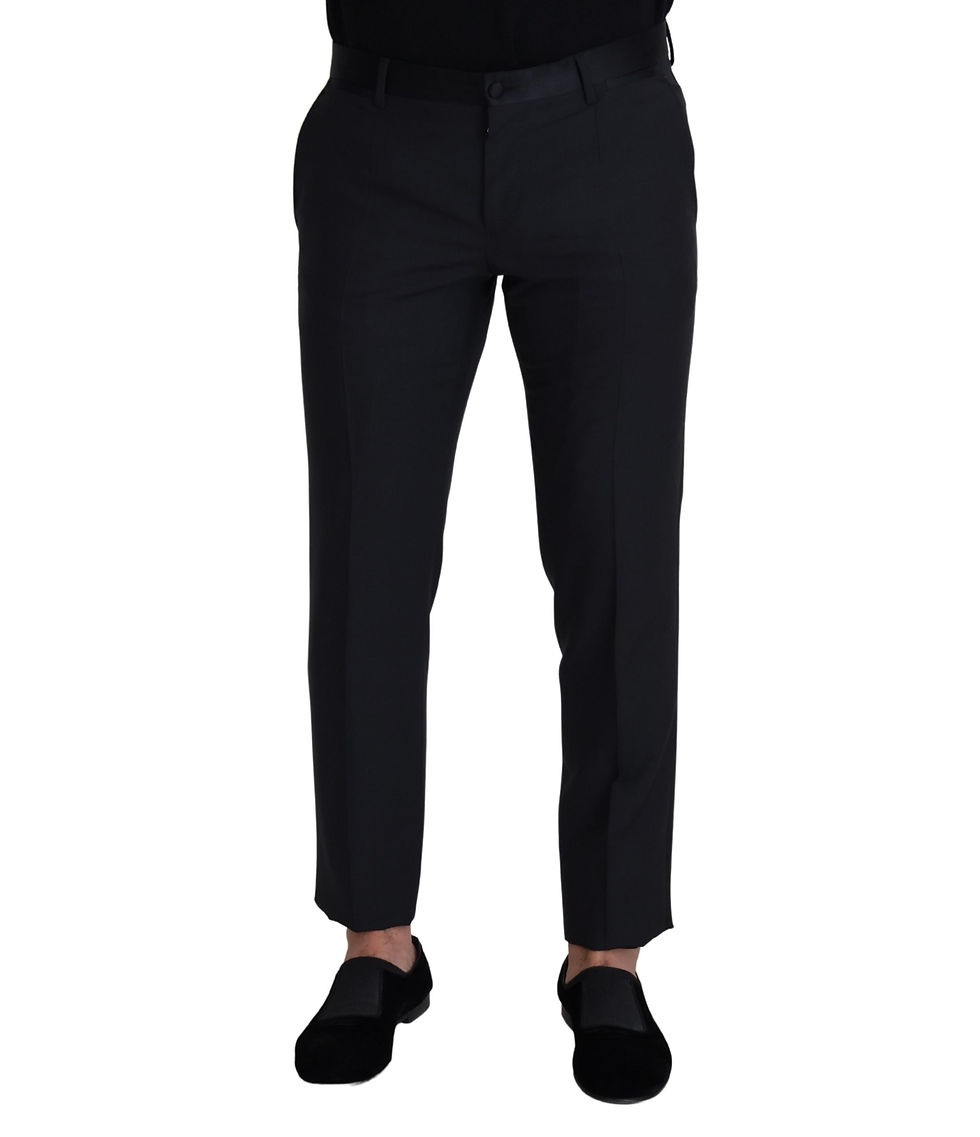 Dolce & Gabbana Black Wool Men Formal Pants