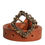 Thumbnail: Dolce & Gabbana Brown Leather Gold Metal Baroque Buckle Belt