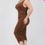Thumbnail: Plus Size Square Neck Ruched Bodycon Midi Dress