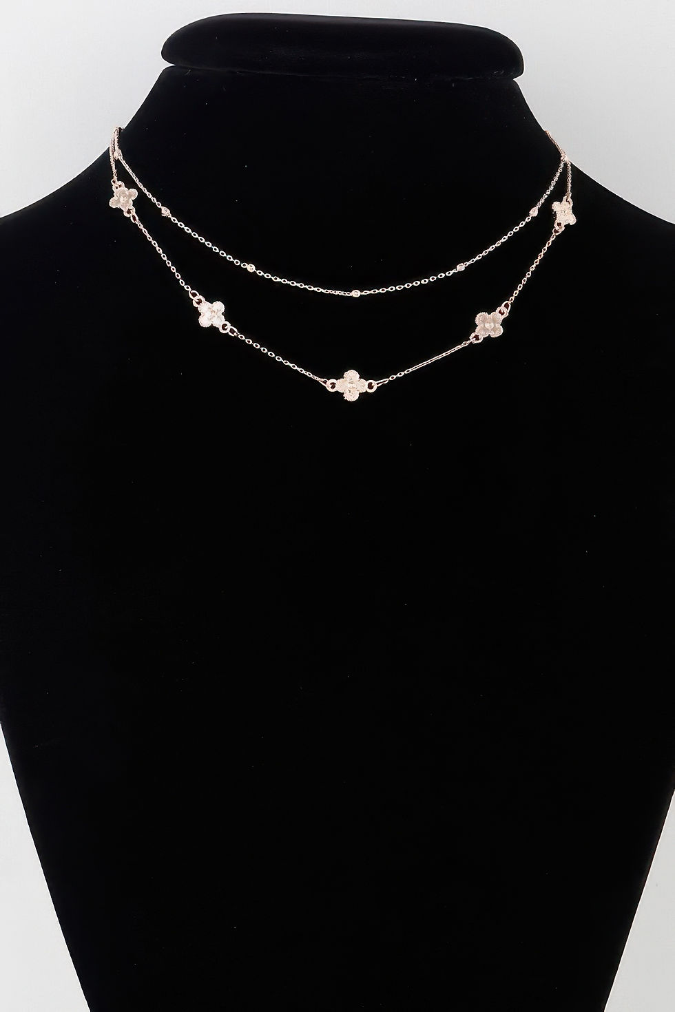 Double Clover Charm Necklace