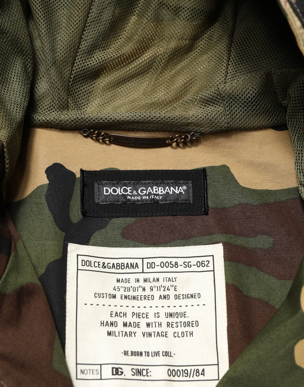 Thumbnail: Dolce & Gabbana Multicolor Camouflage Hooded RainCoat Jacket