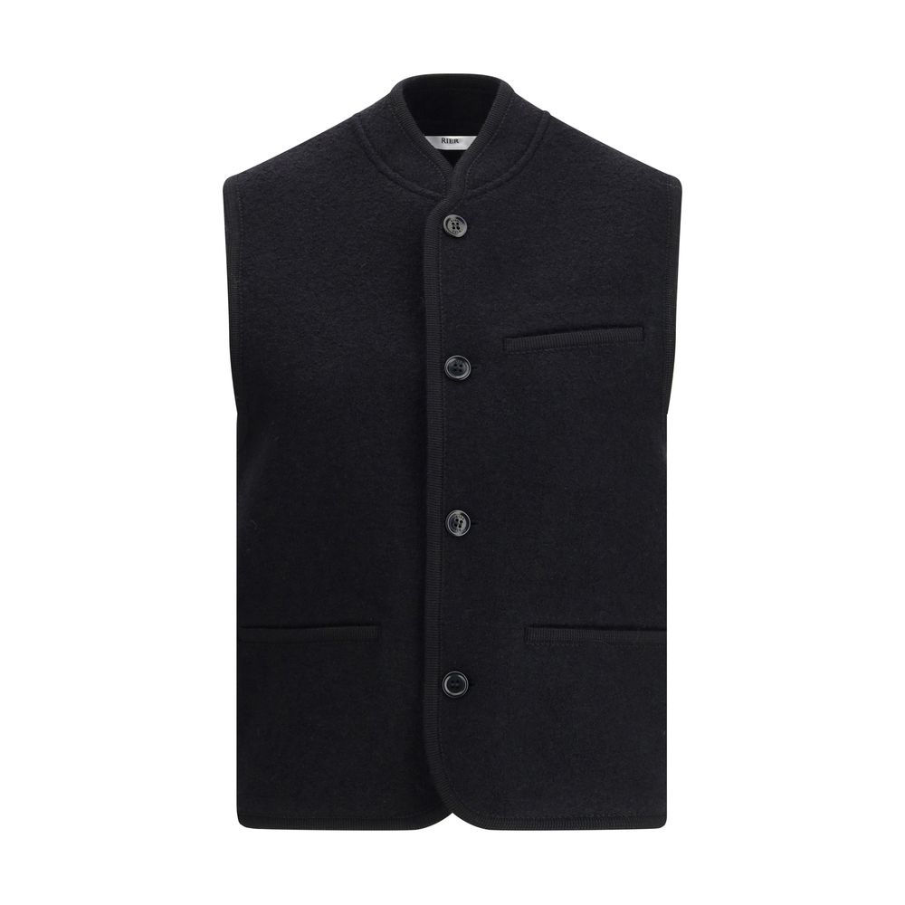 RIER Black Fleece Wool Sleveless Jacket