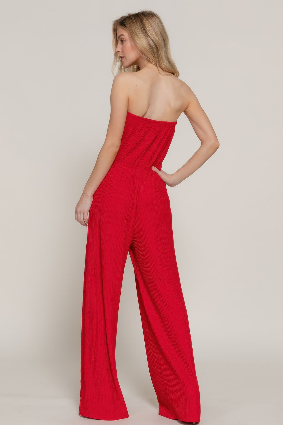 Thumbnail: Crinkle Knit Tube Jumpsuit