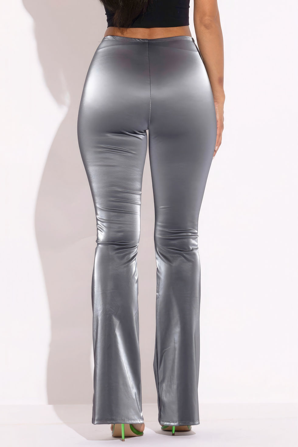 Thumbnail: Velvet Pu Flared Pants