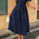 Thumbnail: Solid V Neck Puff Sleeve Elastic Waist Dress