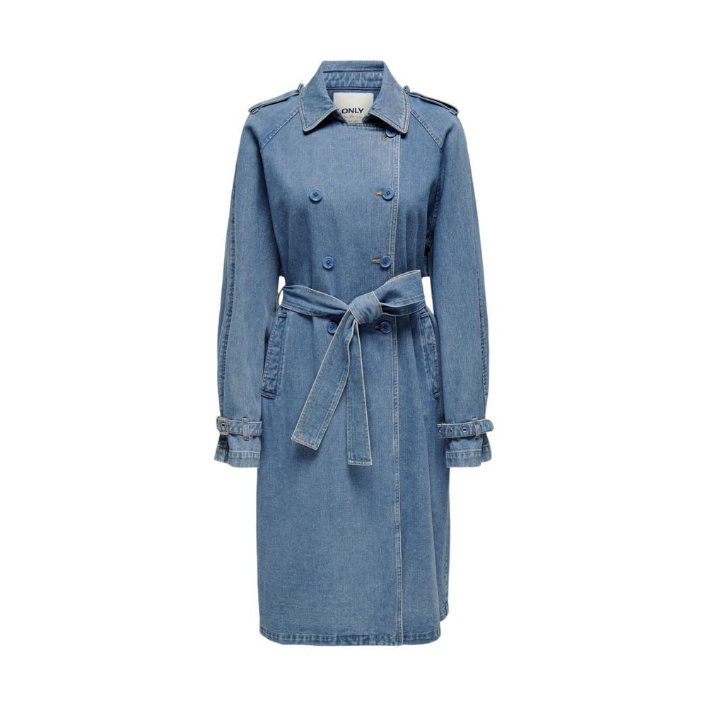 Only Blue Cotton Trench Coat