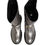Thumbnail: Dolce & Gabbana Metallic Silver Leather Mid Calf Boots Shoes