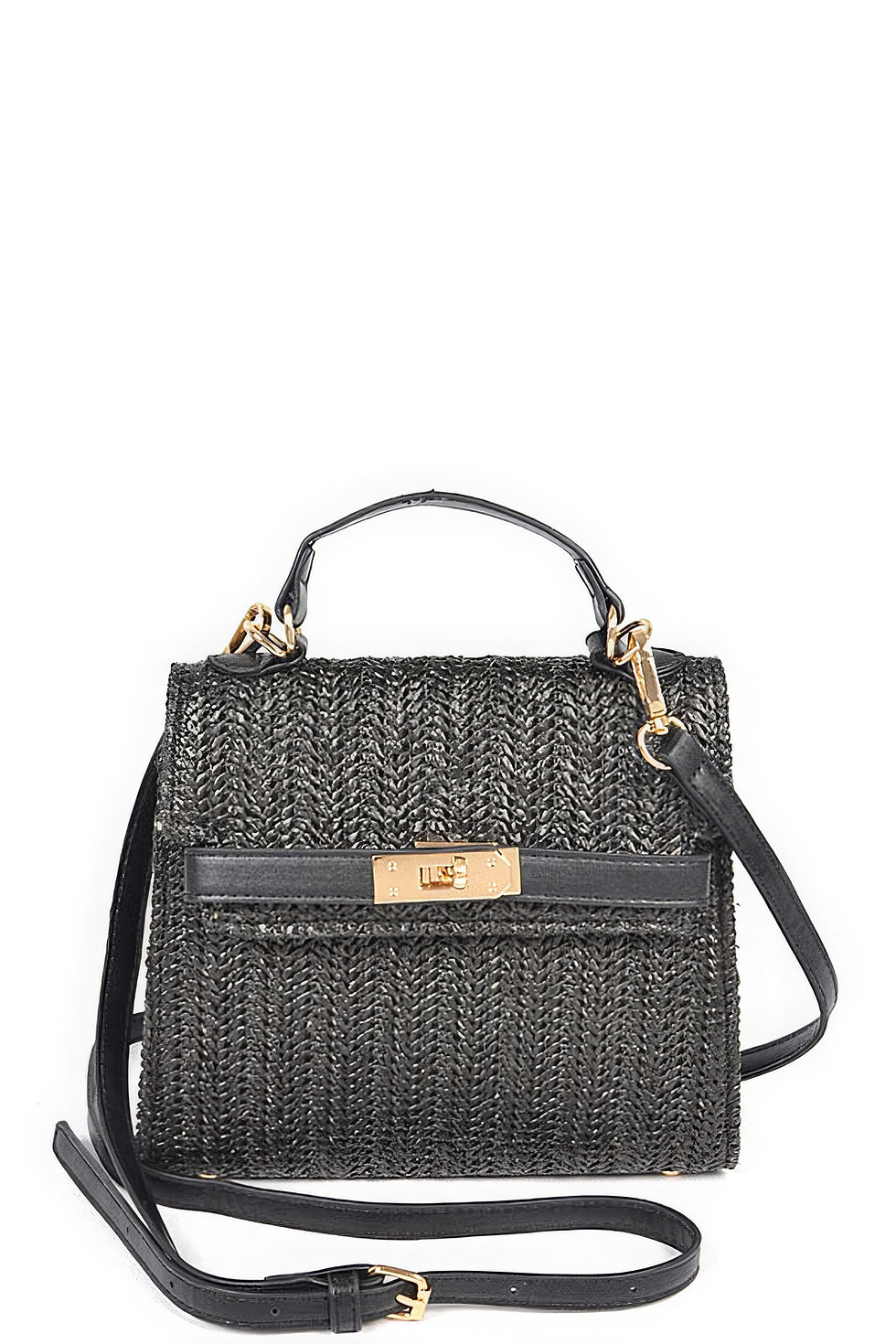 Thumbnail: Faux Straw Top Handle Clutch