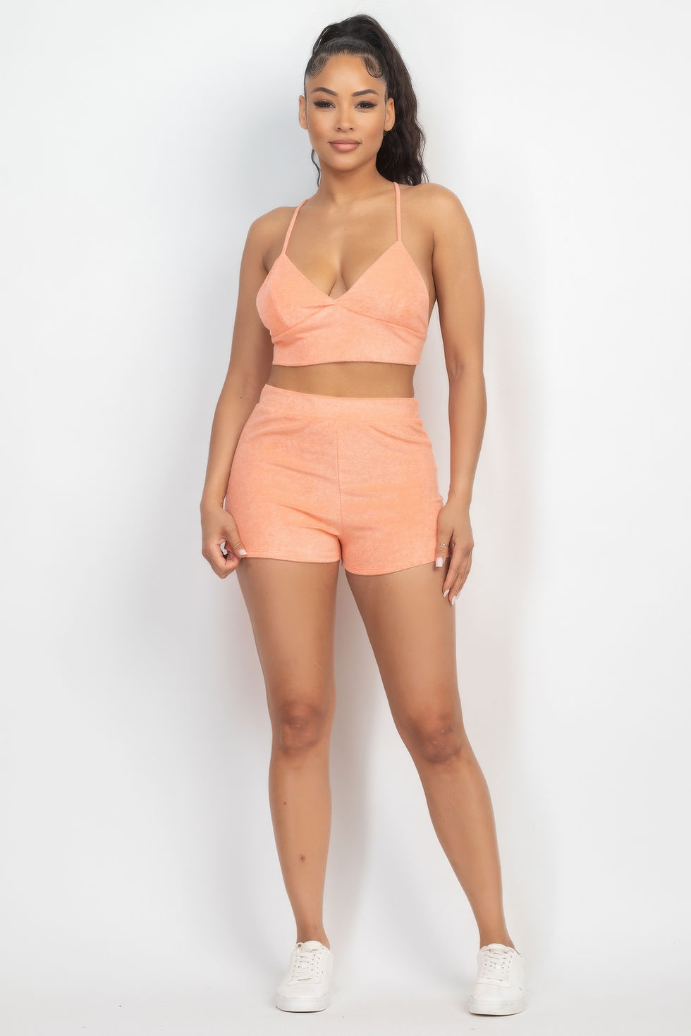 Thumbnail: Terry Towel Bralette Top & Mini Shorts Set