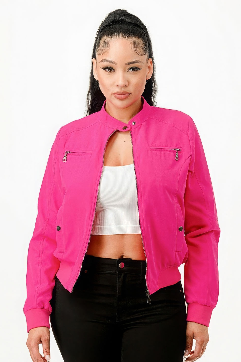 Thumbnail: Casual Zip Up Biker Moto Jacket