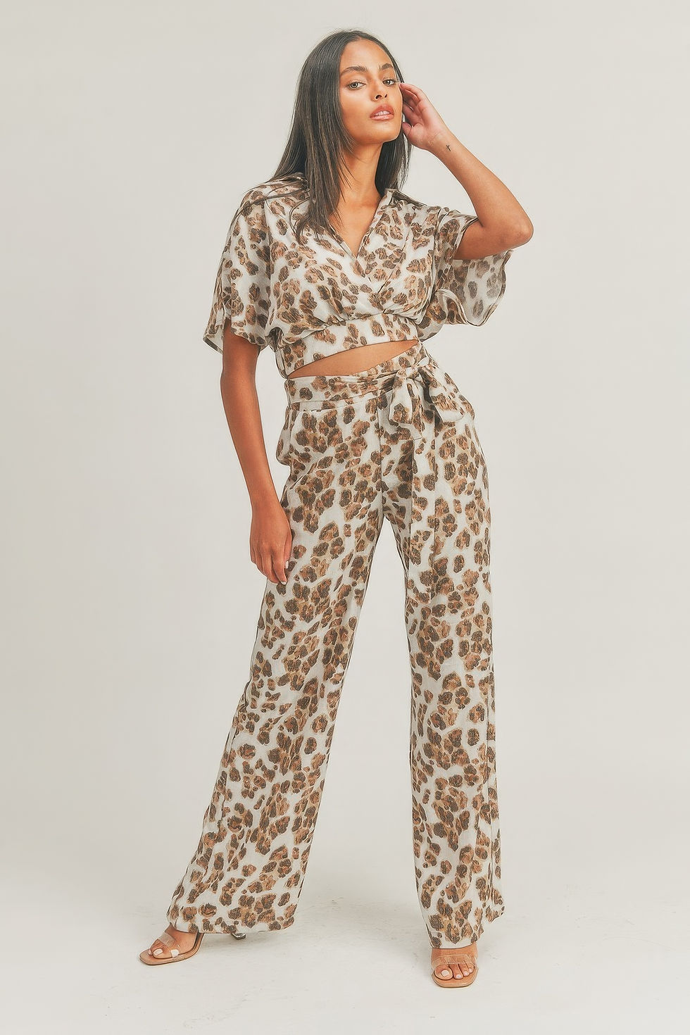 Thumbnail: Crop Top Animal Print Set