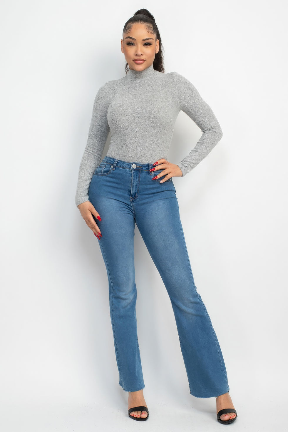 Thumbnail: Mock Neck Long Sleeve Top