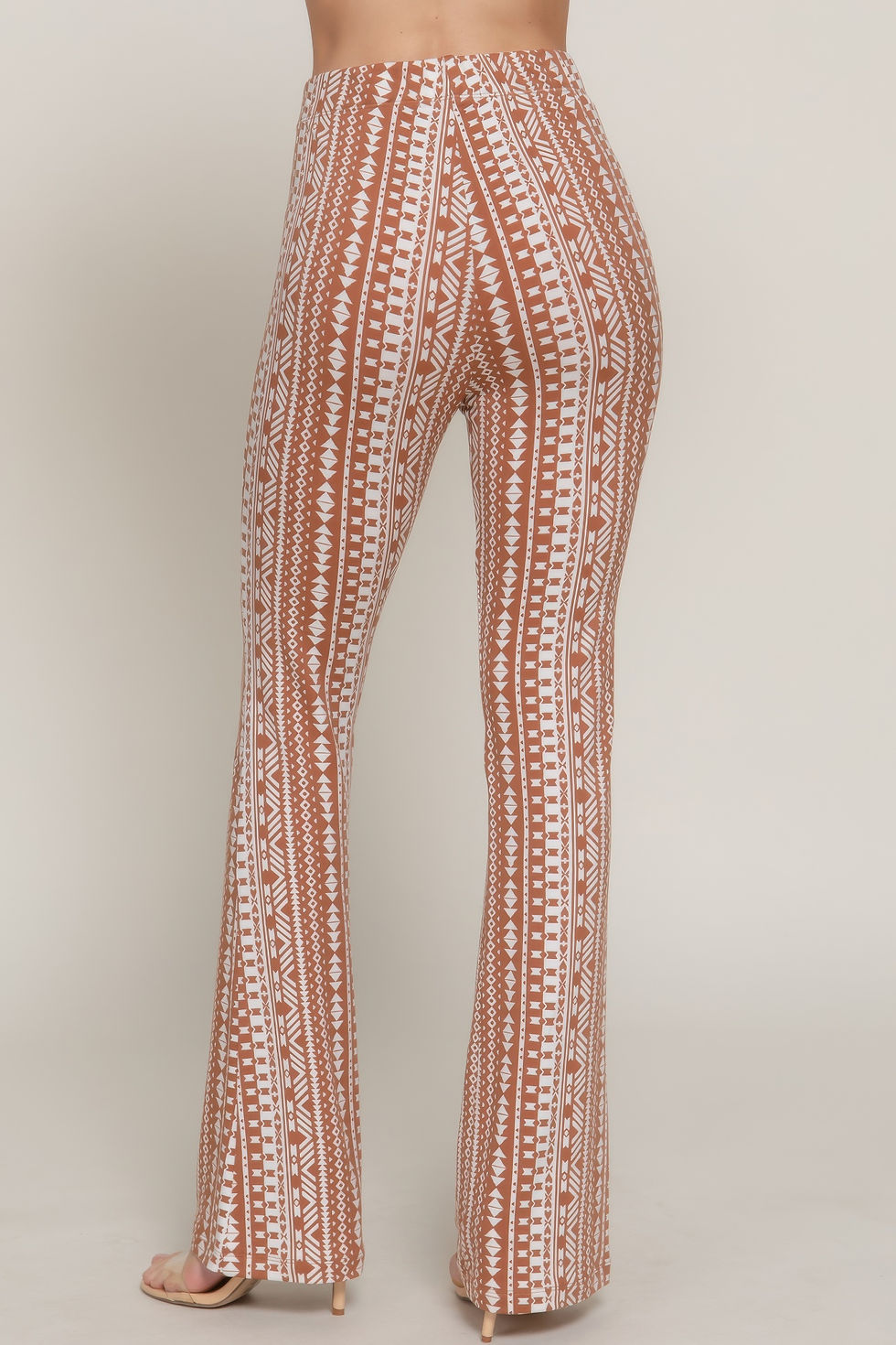 Thumbnail: Waist Elastic Slim Flare Print Pants       