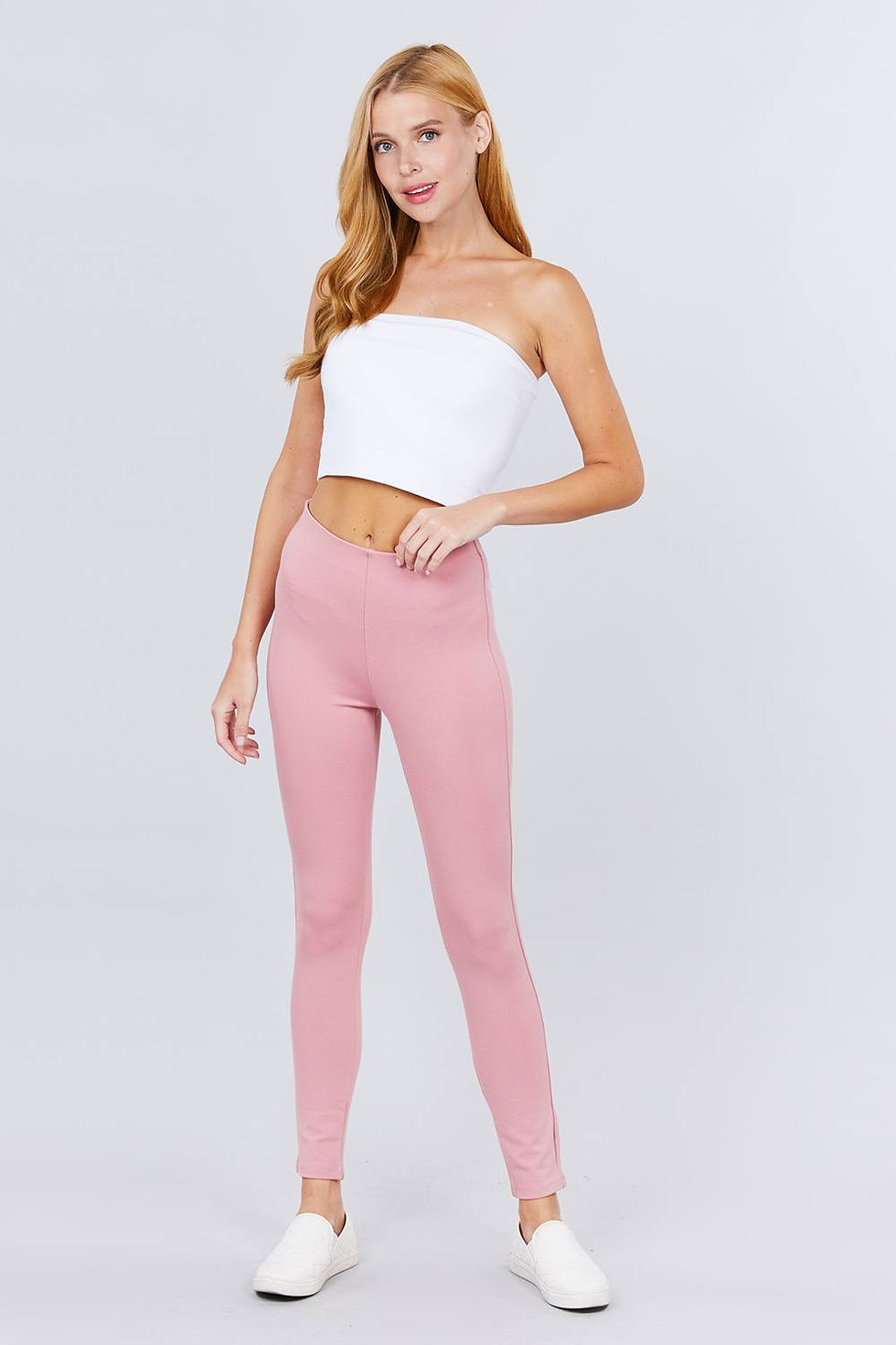 Thumbnail: Waist Elastic Band Ponte Pants