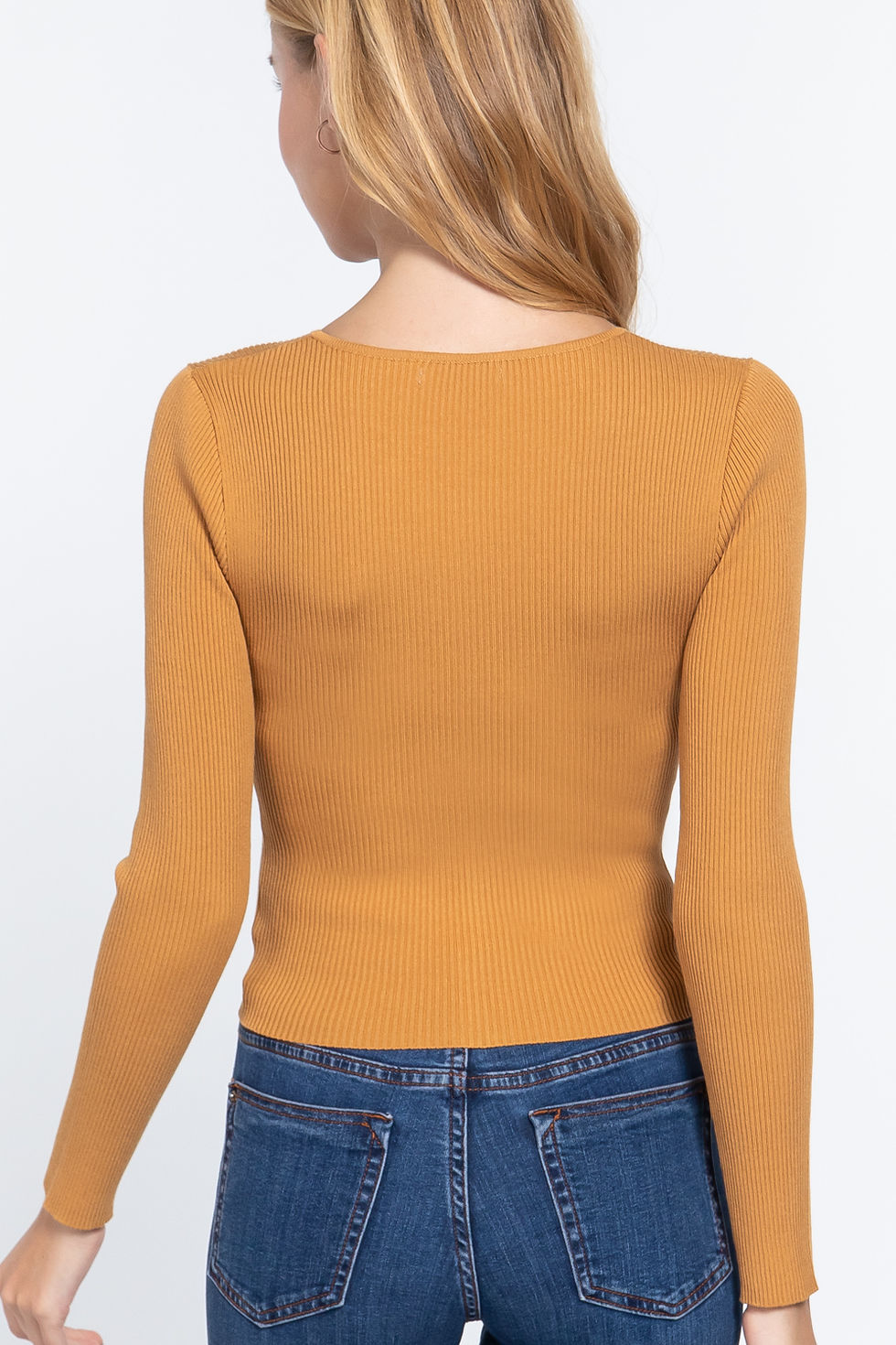 Thumbnail: Rib Sweater Top W/front Zipper