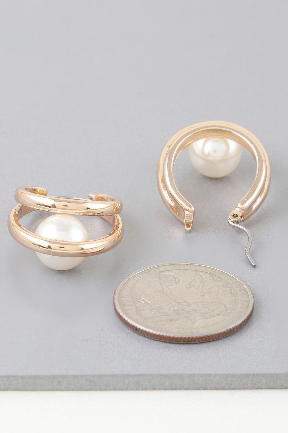 Thumbnail: Double Drop Pearl Earrings