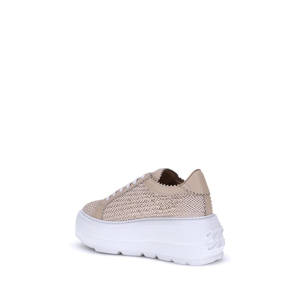 Thumbnail: Casadei Beige Other Fibres Platform Sneakers