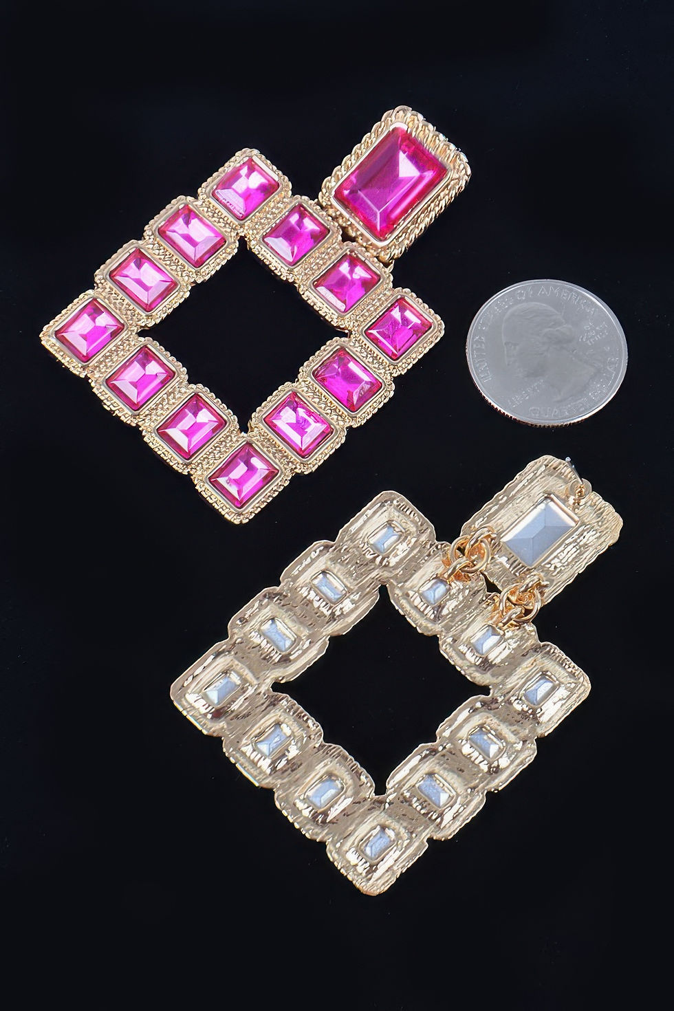 Thumbnail: Multi Square Gemstone Earrings